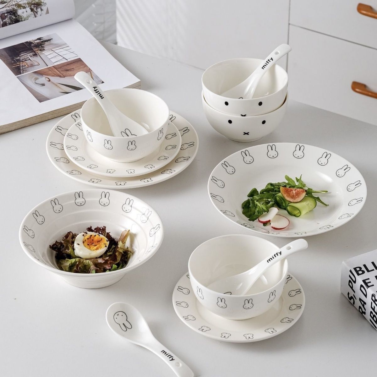 Anime Cute Miffy Simple Cerami - огляд і ціна Bamboo Cutlery