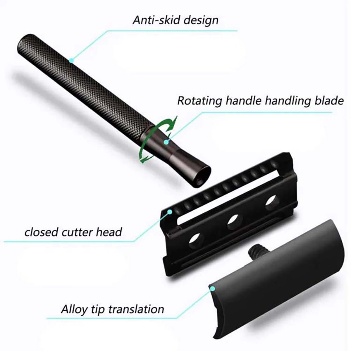 Black Weighted Handle Safety R - огляд і ціна Safety Razor Handle