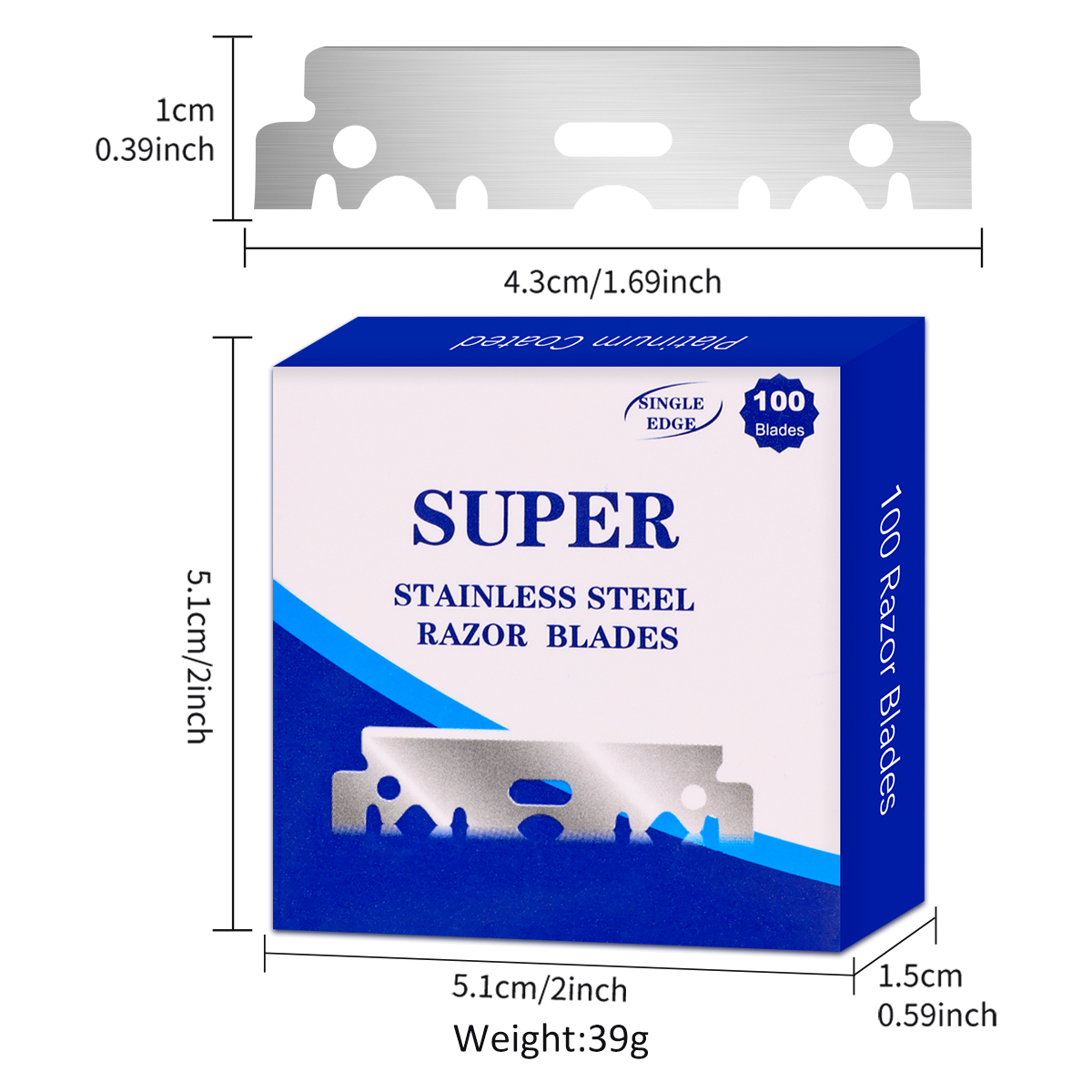 100pcs Stainless Steel Safety  - огляд і ціна Safety Razor Handle